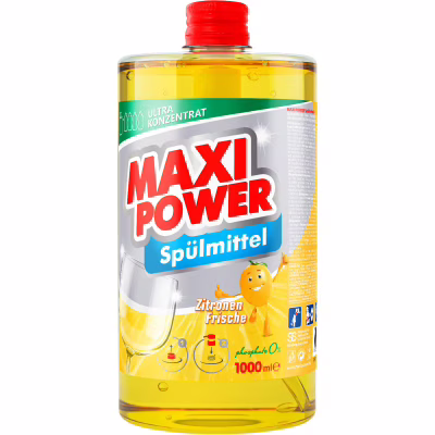 Засіб для ручного миття посуду Maxi Power Лимон запаска 1000 мл (4823098408444)