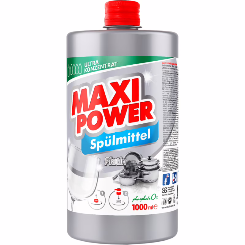 Засіб для ручного миття посуду Maxi Power Платинум запаска 1000 мл (4823098408475)