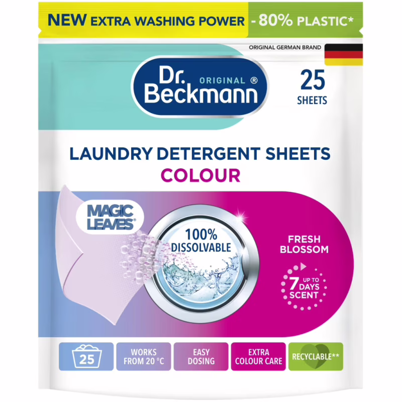 Салфетки для стирки Dr. Beckmann Magic Leaves для цветной ткани 25 шт. (4008455585215)