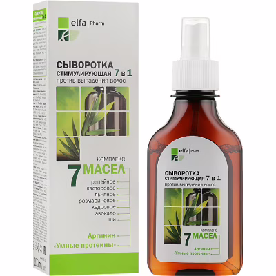 Сыворотка для волос Elfa Pharm 7 масел Стимулирующая против выпадения волос 7 в 1 100 мл (5901845500593)