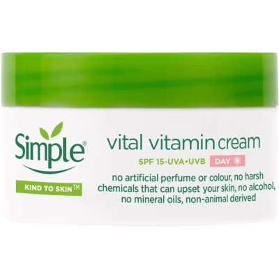 Крем для обличчя Simple Vital Vitamin Cream SPF15 Kind to Skin Денний вітамінний 50 мл (8710447486337)