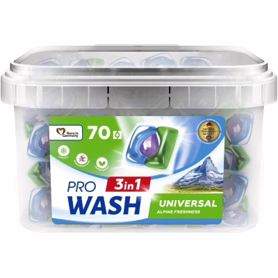 Капсули для прання Pro Wash Universal Альпійська свіжість 70 шт. (4823128004974)