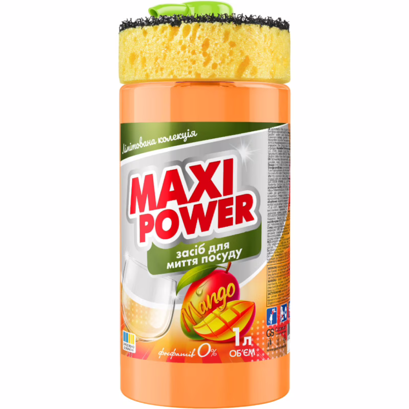 Засіб для ручного миття посуду Maxi Power Манго 1 л (4820204702076)