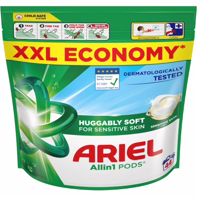 Капсулы для стирки Ariel Pods All-in-1 Sensitive Skin Для чувствительной кожи 44 шт. (8700216765923)