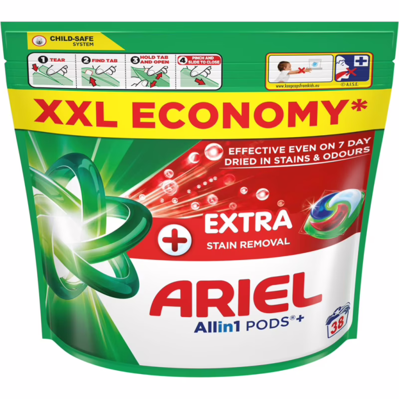 Капсули для прання Ariel Pods+ All-in-1 Extra Stain Removal Екстрасила виведення плям 38 шт. (8700216764254)