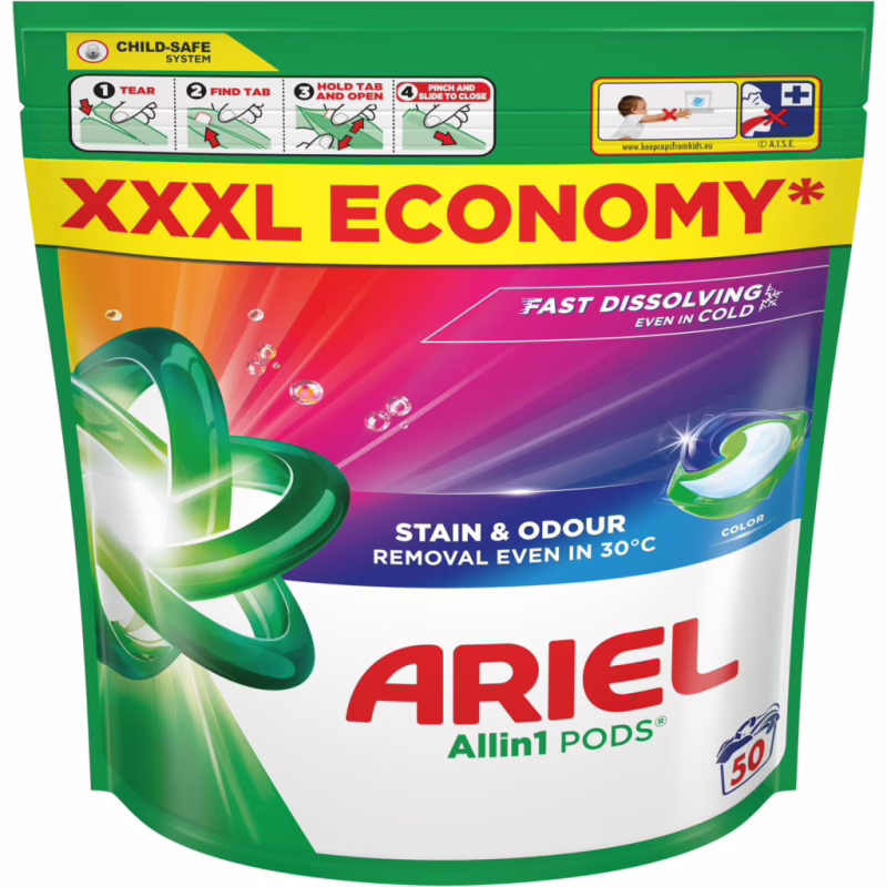 Капсули для прання Ariel Pods All-in-1 Color Для кольорового 50 шт. (8700216764285)