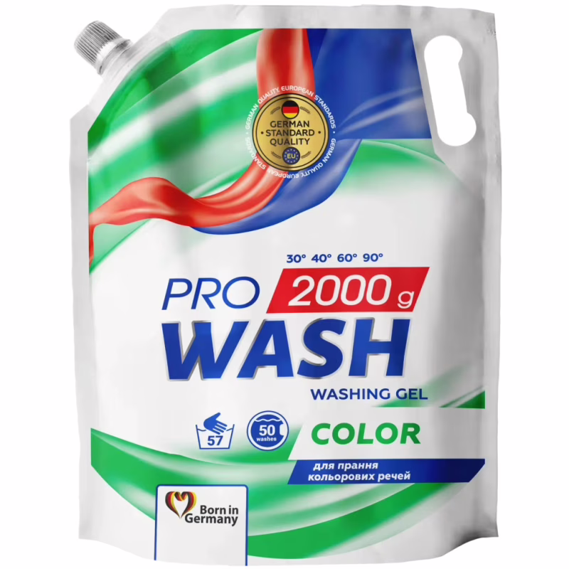 Гель для стирки Pro Wash Color Дой-пак 2 кг (4823128002444)