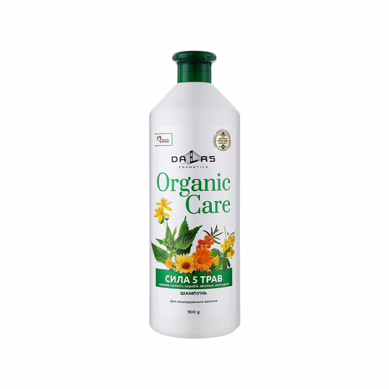 Шампунь Dalas Cosmetics Organic Care Сила 5 трав Для пошкодженого волосся 900 г (4823128000044)
