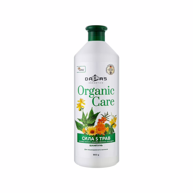 Шампунь Dalas Cosmetics Organic Care Сила 5 трав Для пошкодженого волосся 900 г (4823128000044)