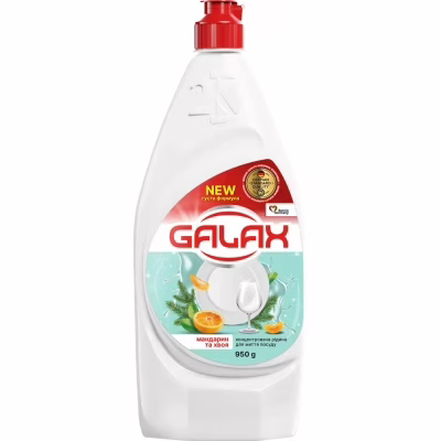 Засіб для ручного миття посуду Galax Мандарин та хвоя 950 г (4823128005100)