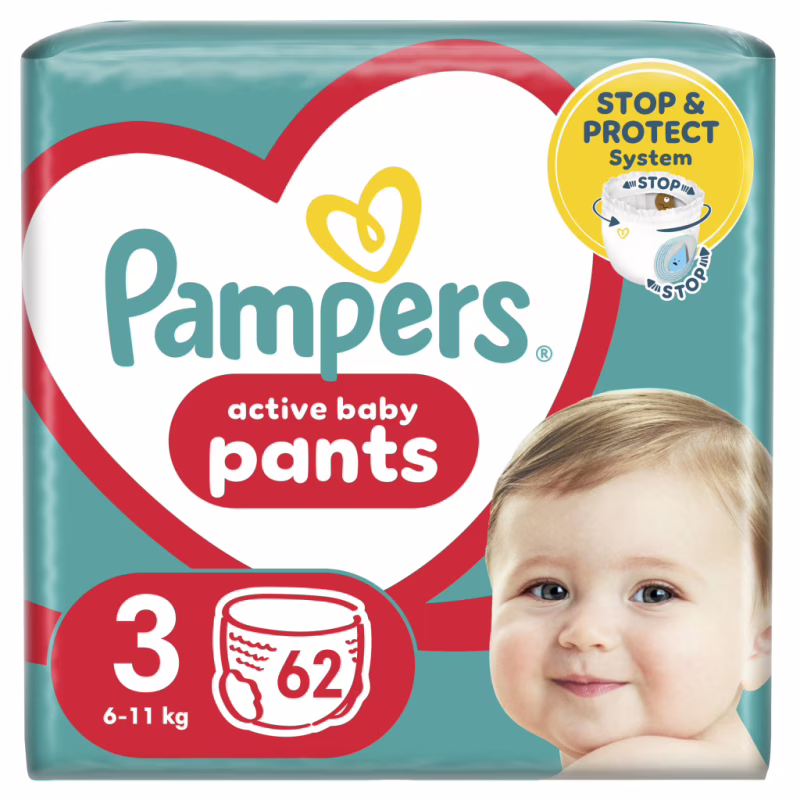 Підгузки Pampers трусики Pampers Pants Розмір 3 (6-11кг) 62 шт (8006540069233)