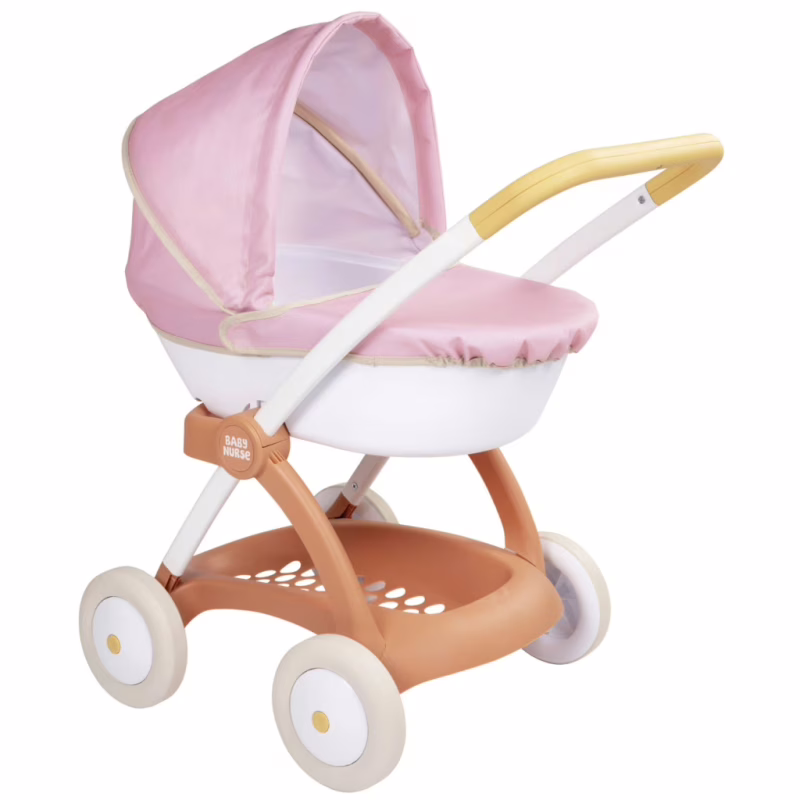 Коляска для кукол Smoby Baby Nurse Терракотовая пудра, люлька с корзиной, 18 мес + (7600254124)