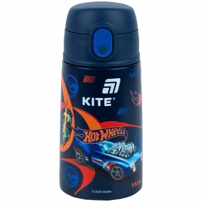 Поїльник-непроливайка Kite Hot Wheels термос з трубочкою 400 мл (HW25-1261)