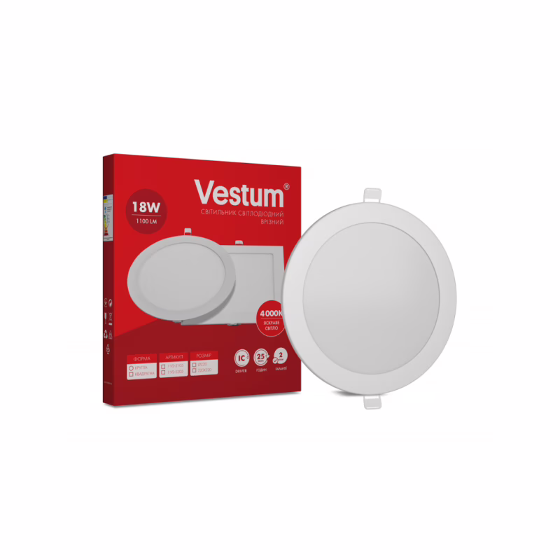 Світильник Vestum LED круглый 18W 4000K 220V (1-VS-5105)
