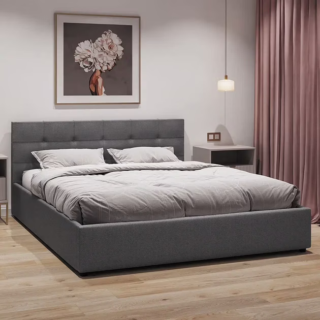 Кровать мягкая, MyBed Nela, 160х200, Серый, с подъемным механизмом