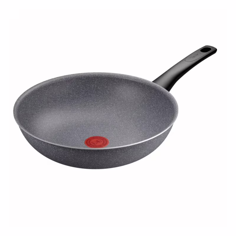 Сковорода Tefal ВОК Hard Stone 28 см, алюміній, бакеліт, сірий (D4561932)