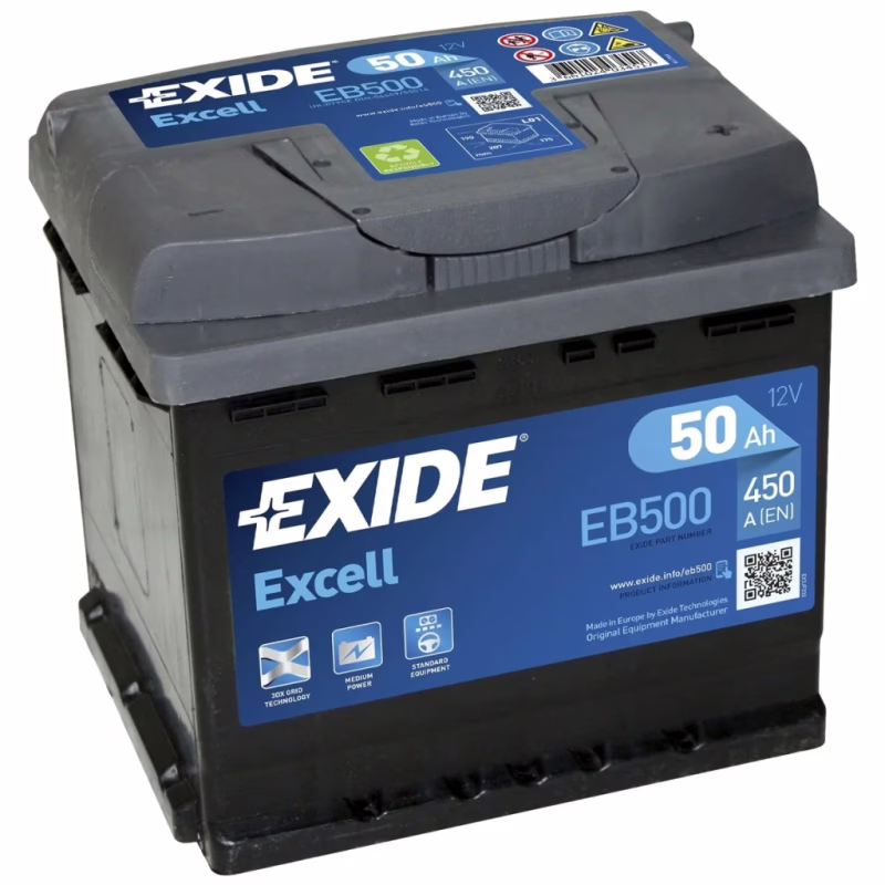Аккумулятор автомобильный EXIDE EXCELL 50A (EB500)