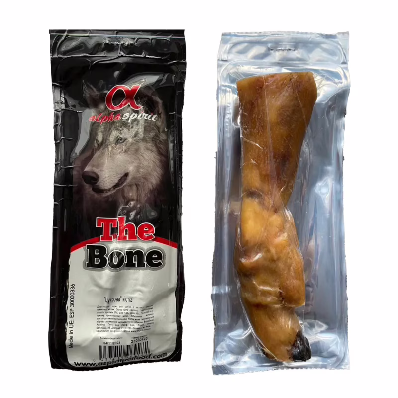 Лакомство для собак Alpha Spirit Ham Bone Leg Vacuum мясная косточка 6 см (8437015969282)