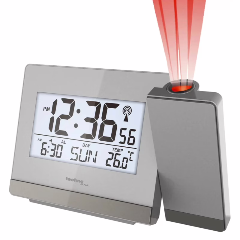 Настольные часы Technoline WT538 проекционный Silver/Anthracite (DAS301198)