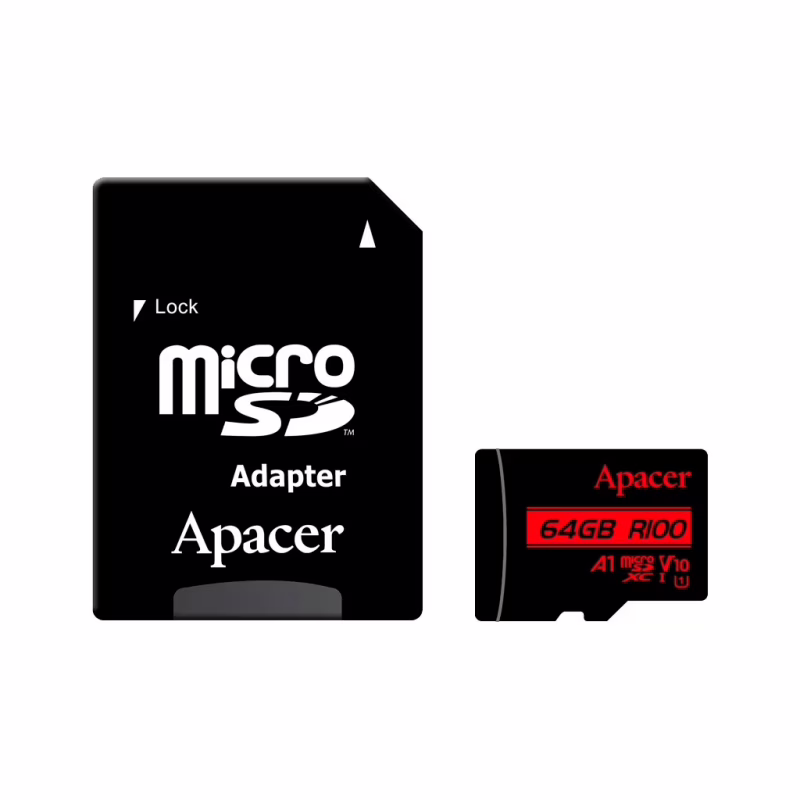 Карта пам'яті Apacer 64GB microSD class 10 UHS-I V10 A1 (AP64GMCSX10UB-R)