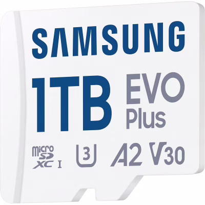 Карта пам'яті Samsung 1TB microSDXC Class UHS-I U3 V30 A2 EVO Plus + SD Adapter (MB-MC1T0SA/EU)