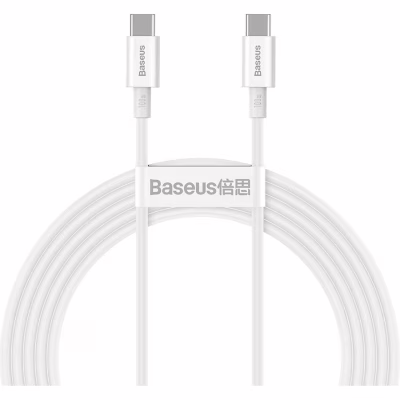 Дата кабель USB-C to USB-C 1.0m 100W white Baseus (CATYS-B02)