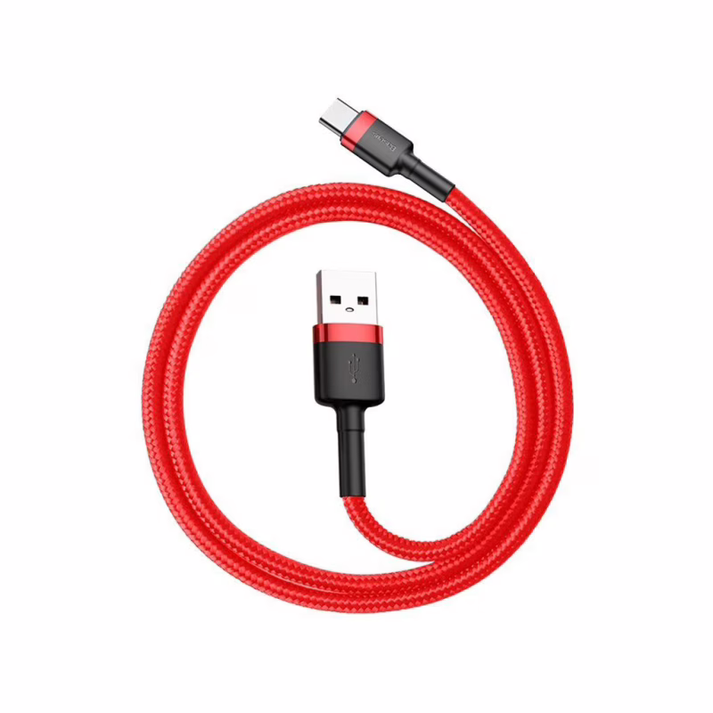 Дата кабель USB 2.0 AM to USB-C 0.5m 3A red Baseus (CATKLF-A09)