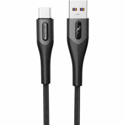 Дата кабель USB 2.0 AM to USB-C 1.0m 3A braided black SkyDolphin (USB-000583)