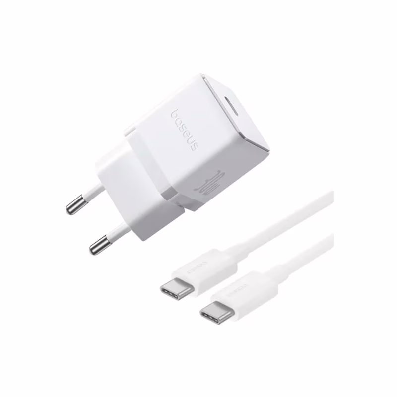 Зарядний пристрій Baseus Palm Fast Charger 1C 30W + Cable 1.0m Type-C 60W white (P10111605213-01)