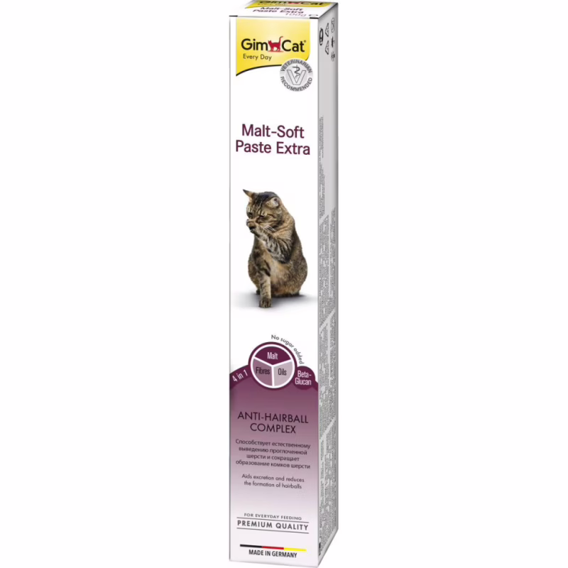 Паста для тварин GimCat Malt-Soft Extra для виведення шерсті 100 г (4002064407517/4002064407531)