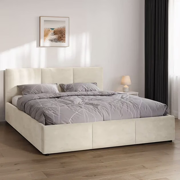 Ліжко м'яке, MyBed Nela, 160х200, Бежева, з підйомним механізмом