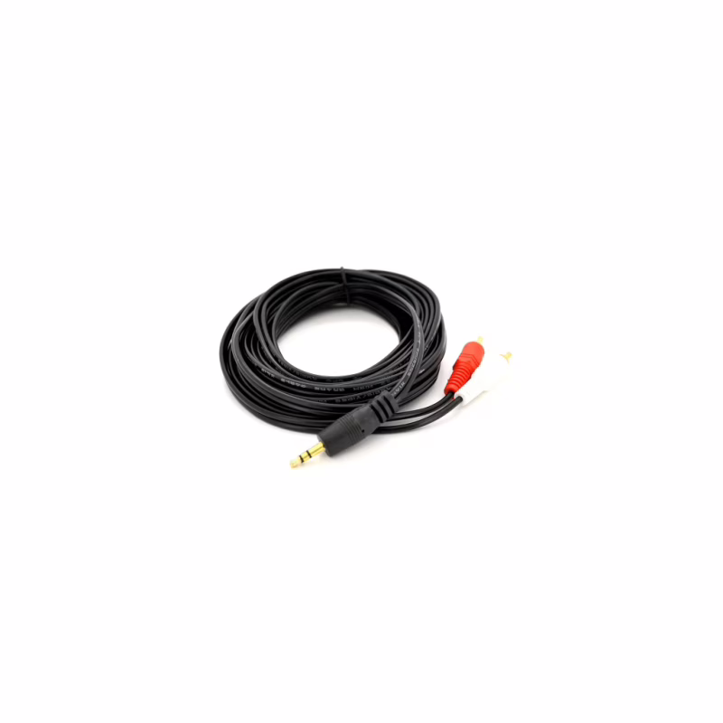 Кабель мультимедійний 3.5mm M to 2xRCA M 5.0m black Voltronic (YT-3.5(M)/2хRCA(M)-5.0Cu)