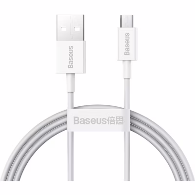Дата кабель USB 2.0 AM to Micro 5P 1.0m 2A white Baseus (CAMYS-02)