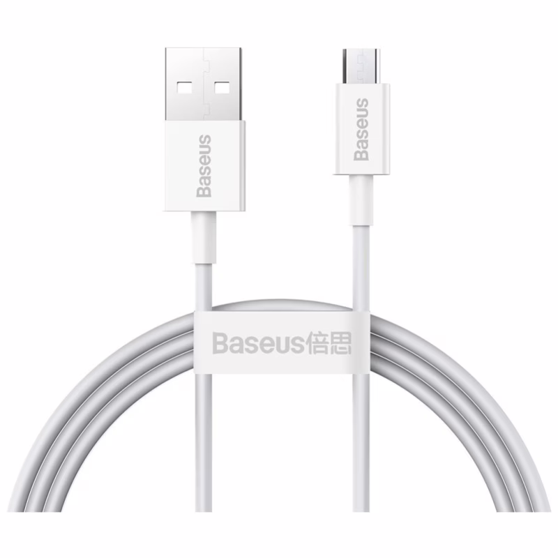 Дата кабель USB 2.0 AM to Micro 5P 1.0m 2A white Baseus (CAMYS-02)