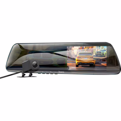 Відеореєстратор HOCO DV4 4.5-inch rearview mirror driving recorder dual-channel Black (6942007616782)