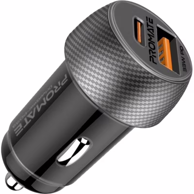 Зарядное устройство Promate drivegear-pd33 USB-C PD33W + USB-A QC3.0 Black (drivegear-pd33)