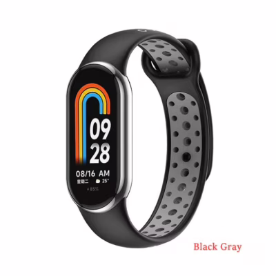Ремешок для фитнес браслета BeCover Vents Style для Xiaomi Mi Smart Band 9 Black-Gray (711983)