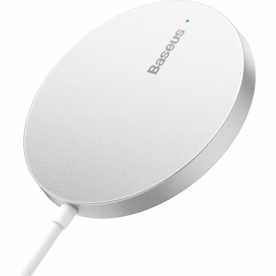 Зарядний пристрій Baseus Simple Mini3 Magnetic Wireless Charger 15W Silver (CCJJ040012)
