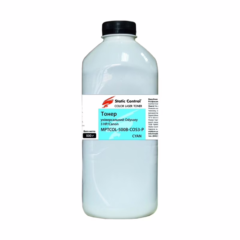 Тонер HP/Canon MPTCOL OS3 500г cyan (фасовка) Static Control (MPTCOL-500B-COS3-P)