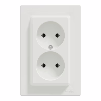 Розетка Schneider Electric ASFORA без заземлення подвійна біла (EPH9700121)