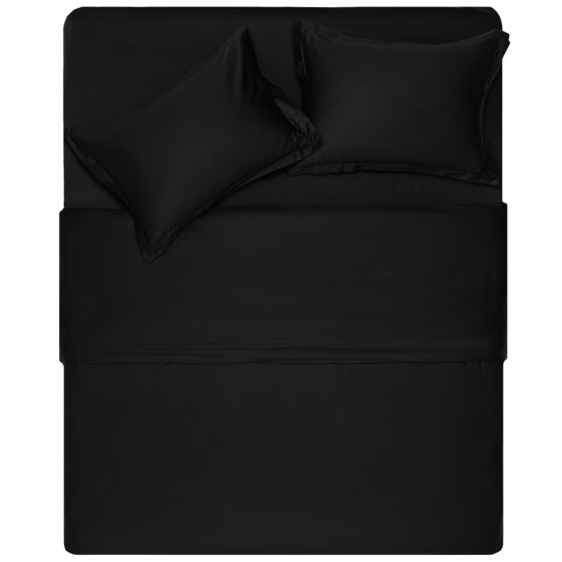 Простирадло Ardesto Mix&Match Premium 100% бавовна, сатин чорний 180х240 см (ART1824FSL)