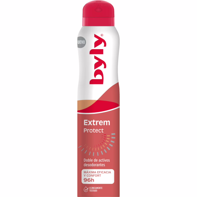 Антиперспирант Byly Extrem Protect Спрей с двойной формулой Защита 96 ч. Без запаха для чувствительной кожи 200 мл (8411104038554)
