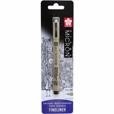 Лайнер Sakura Pigma Micron (0.1) 0,25 мм Черный в блистере (8712079441579)