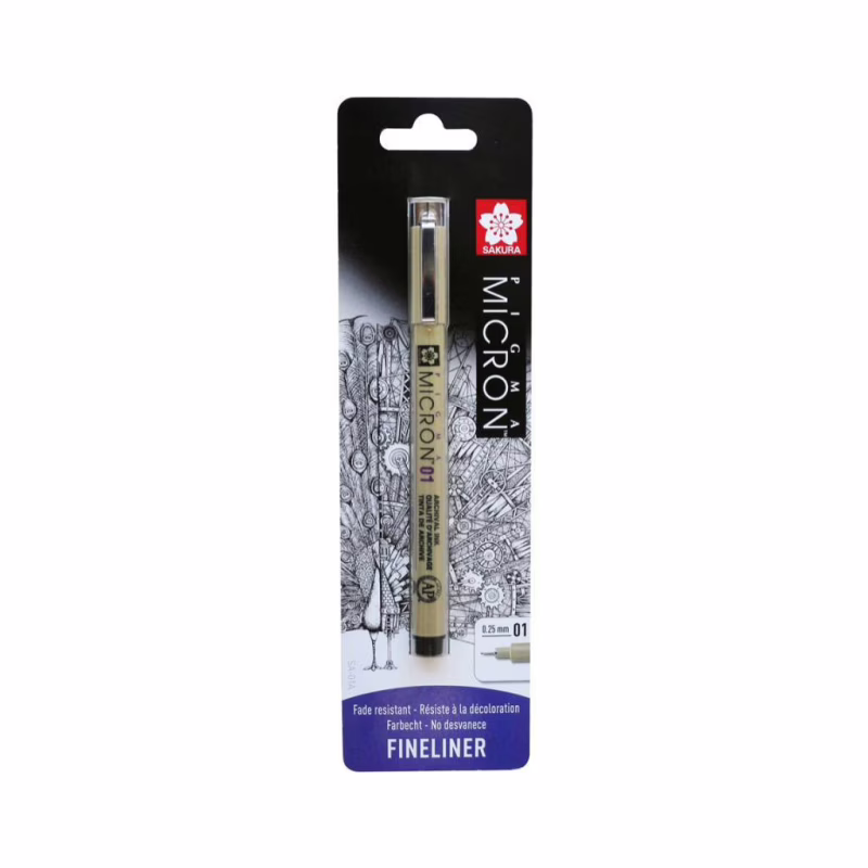 Лайнер Sakura Pigma Micron (0.1) 0,25 мм Черный в блистере (8712079441579)