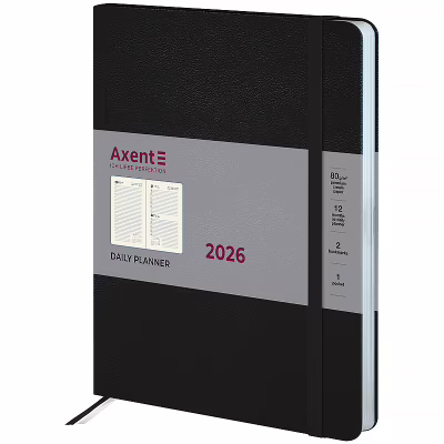 Еженедельник Axent датированный 2026 Grand Strong, 195х255, черный (8830-26-01-A)