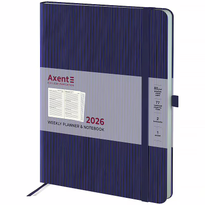Еженедельник Axent датированный 2026 Grand Lines 195х255, синий (8531-26-02-A)