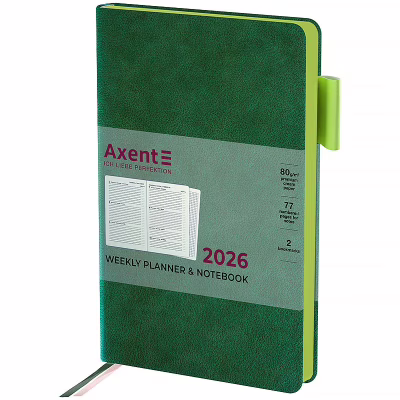 Тижневик Axent датований 2026 Partner Soft Muse 125х195, зелений (8527-26-2-A)