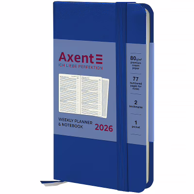Тижневик Axent датований 2026 Pocket Strong 90х150, класичний синій (8508-26-38-A)
