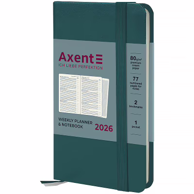 Тижневик Axent датований 2026 Pocket Strong 90х150, лазурний (8508-26-63-A)