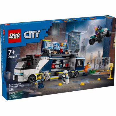 Конструктор LEGO City Пересувна поліцейська криміналістична лабораторія 674 деталей (60418)